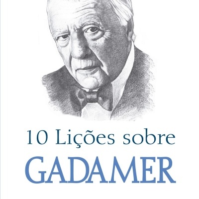 Capa de livro com retrato a lápis de homem idoso e texto em azul