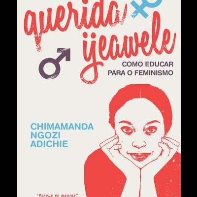 Capa de livro com título, subtítulo, autor e retrato de mulher em estilo gráfico