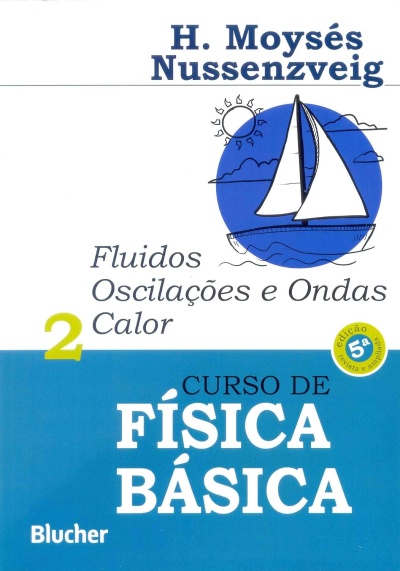 Capa de livro Curso de Física Básica com veleiro e texto em português
