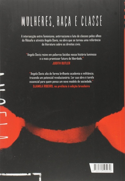 Capa traseira de livro preto e vermelho com texto em branco e vermelho e código de barras