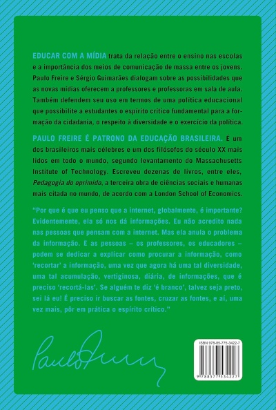 Capa verde com texto em português, assinatura azul e código de barras