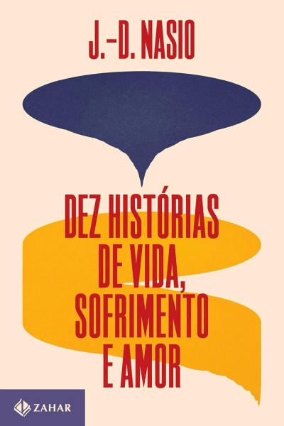 Capa do livro Dez Histórias de Vida, Sofrimento e Amor com formas abstratas e texto em vermelho