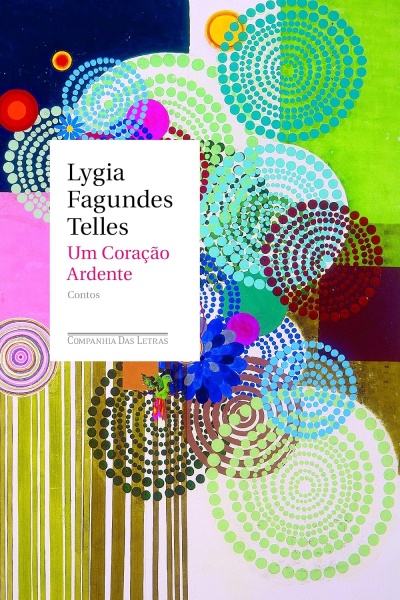 Capa de livro colorida com padrão abstrato de círculos e texto no centro