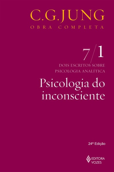 Capa de livro roxa com título Psicologia do inconsciente de C.G. Jung