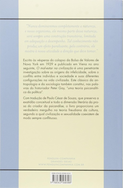 Parte de trás de livro com texto e código de barras