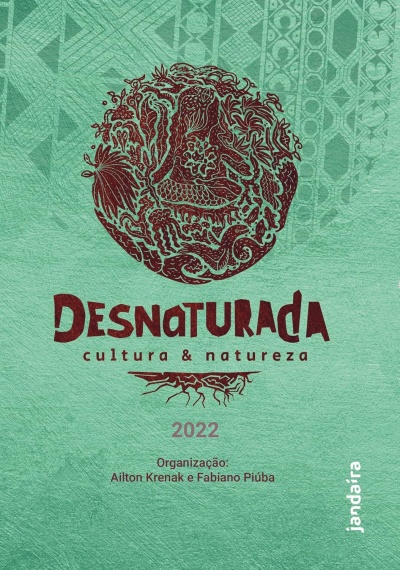 Capa de livro com texto DESNATURADA cultura & natureza e design decorativo