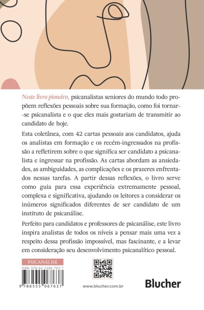 Contracapa de livro com texto explicativo, código QR, código de barras e logo Blucher