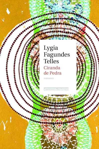 Capa do livro Ciranda de Pedra de Lygia Fagundes Telles com padrões circulares coloridos