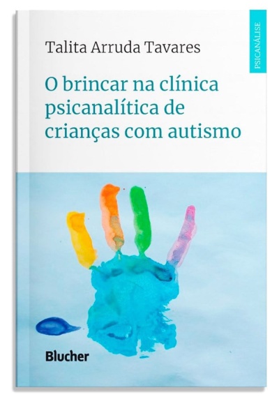 Capa de livro branco com título em azul e impressão colorida de mão