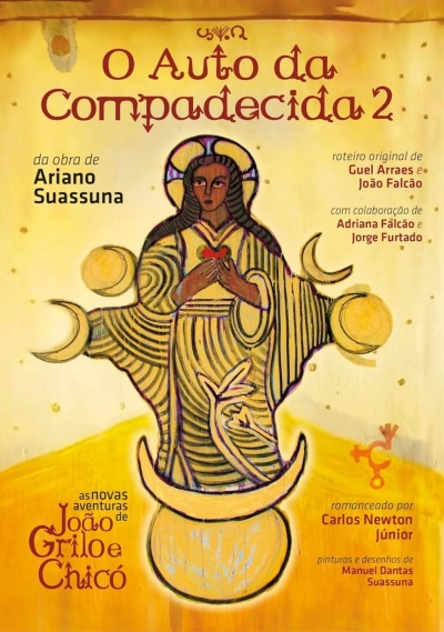 Capa de livro O Auto da Compadecida 2 com ilustração estilizada de figura humana