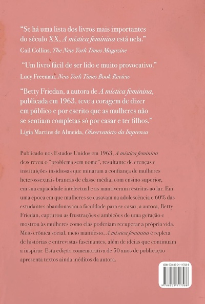 Capa traseira de livro cor de rosa com texto em português e código de barras