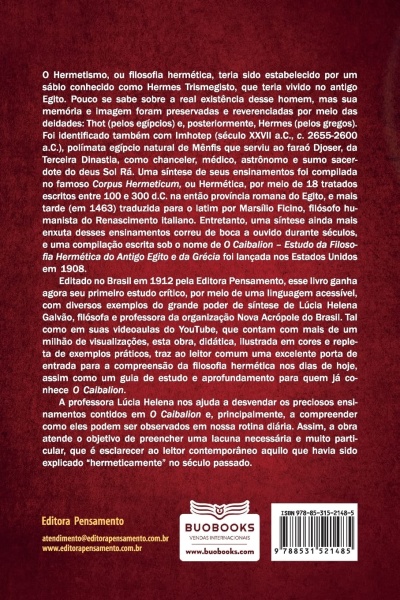Contracapa de livro vermelho com texto informativo, logo da editora e código ISBN