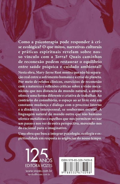 Parte de trás de um livro roxo com texto em português e código de barras