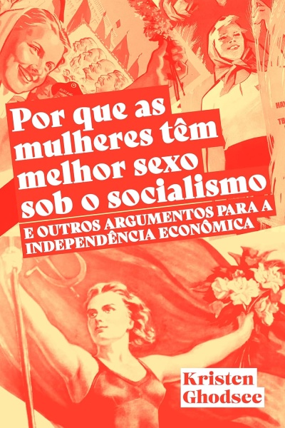 Capa de livro com ilustrações femininas em tom retro e texto sobre socialismo.