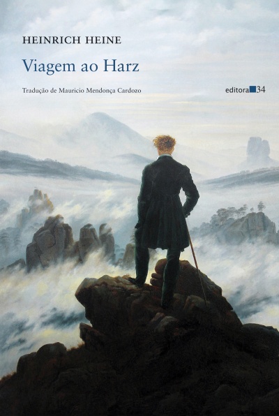 Capa do livro Viagem ao Harz com uma figura masculina de costas em paisagem montanhosa enevoada.
