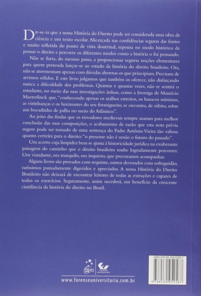 Capa traseira de livro azul com texto em português e código ISBN