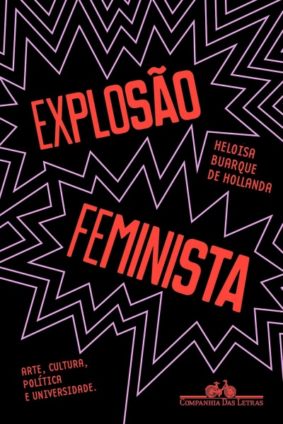Capa de livro EXPLOSÃO FEMINISTA em preto, vermelho e lilás