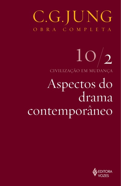 Capa de livro bordô C.G. JUNG OBRA COMPLETA 10/2 Aspectos do drama contemporâneo