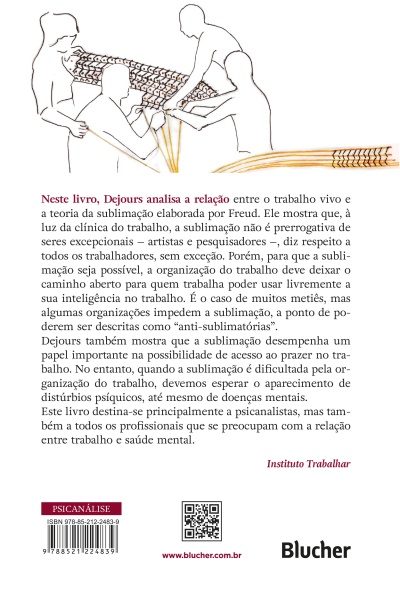 Parte traseira de livro com texto em português, ilustração e código QR
