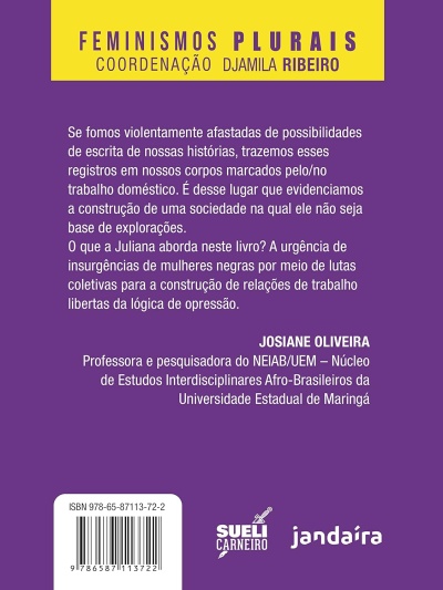 Capa de livro roxa com texto amarelo e branco e código de barras.