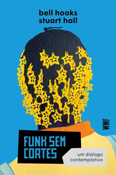 Capa de livro azul com cabeça a usar touca preta com estrelas amarelas e texto em português.