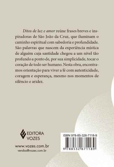 Contracapa de livro com texto em português, logo da Editora Vozes, e código ISBN