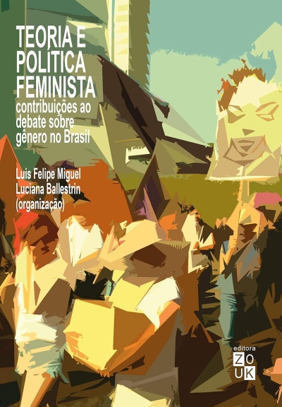Capa de livro com título em letras brancas e ilustração abstrata colorida
