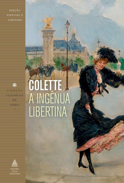 Capa de livro com ilustração de mulher antiga e texto COLETTE A INGÊNUA LIBERTINA