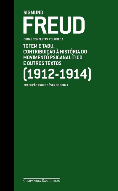 Capa de livro verde com texto branco de Sigmund Freud e título da obra