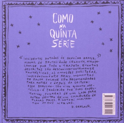 Capa de livro roxa com texto e borda decorativa preta