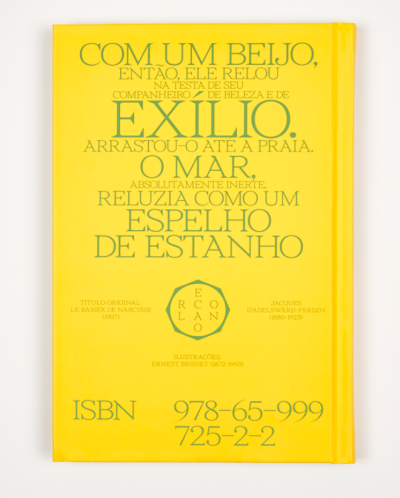 Capa de livro amarela com texto em verde