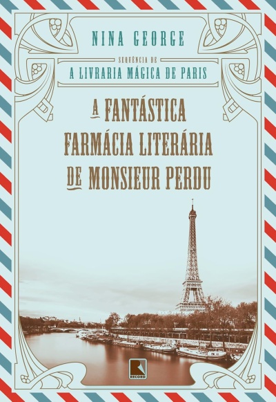 Capa de livro com ilustração da Torre Eiffel e texto em azul e castanho
