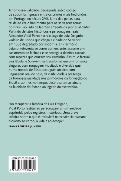 Texto em português com descrição histórica e código ISBN no fundo azul claro