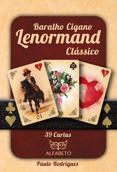 Embalagem de baralho cigano Lenormand clássico com 39 cartas e três cartas visíveis