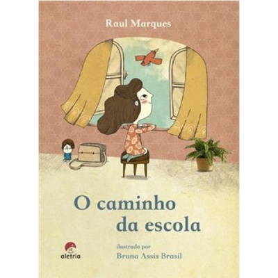 Capa do livro O caminho da escola com ilustração de criança na janela