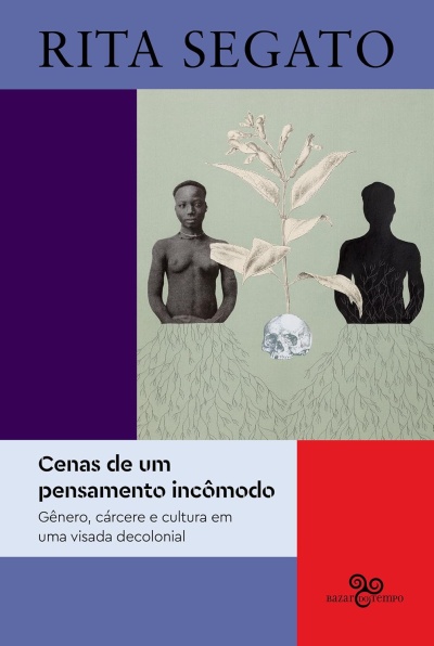 Capa do livro Cenas de um pensamento incômodo com ilustração de duas figuras humanas e texto do autor e título