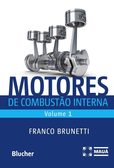 Capa de livro com pistões metálicos e texto sobre motores de combustão interna.