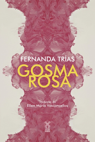 Capa de livro Gosma Rosa em tons rosa com texto amarelo e branco