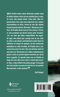 Capa traseira de livro verde com texto, logotipo, código de barras e ISBN