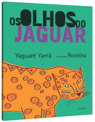Capa de livro com desenho de jaguar laranja e título em letras grandes