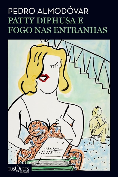 Capa de livro ilustrada com mulher loira e homem ao fundo, título e autor em destaque.