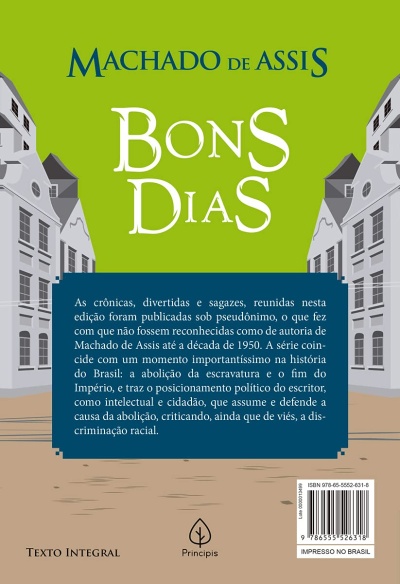 Capa de livro verde com título BON S DIA S e autor MACHADO DE ASSIS