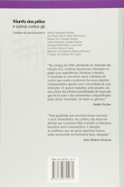 Contracapa de livro com texto em português e código de barras