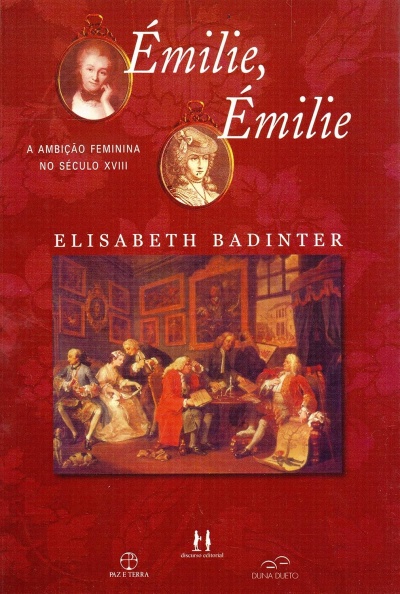 Capa de livro Émilie, Émilie com medalhas e pintura clássica em fundo vermelho