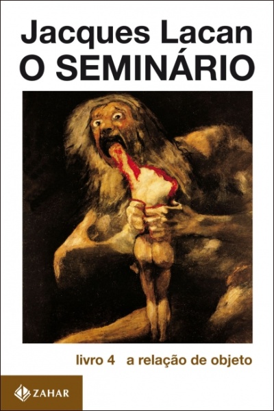 Capa de livro Jacques Lacan O SEMINÁRIO com pintura dramática de figura feroz.