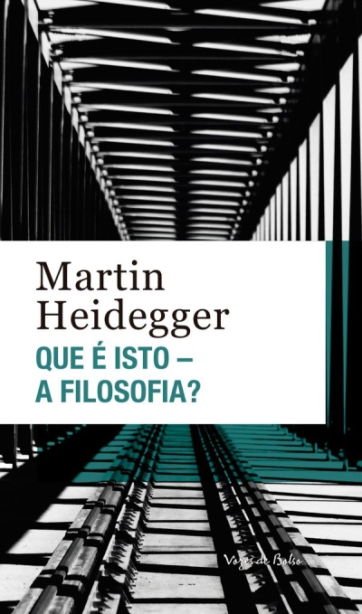 Capa do livro QUE É ISTO – A FILOSOFIA? com estrutura metálica e sombras em preto e branco.