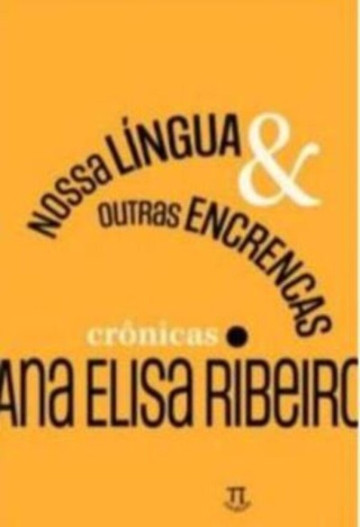 Capa de livro laranja com título e nome do autor em texto preto e branco