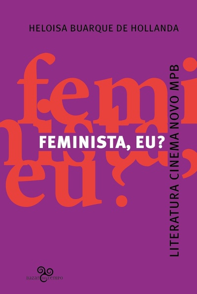 Capa de livro Feminista, Eu? com fundo roxo e letras vermelhas, brancas e pretas.