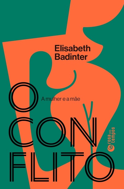 Capa de livro O CONFLITO com design abstrato em verde e laranja