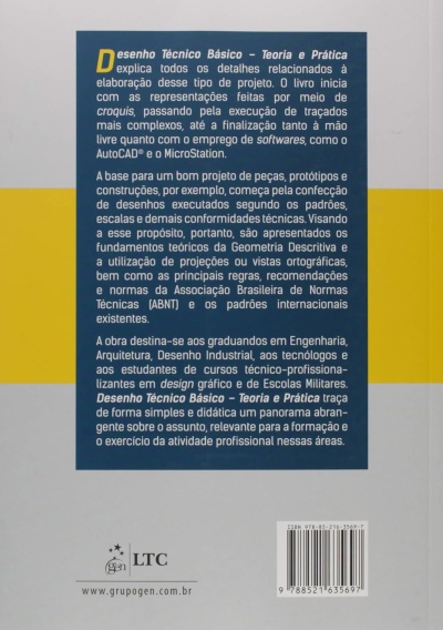 Capa traseira de livro com texto explicativo em português, faixa amarela horizontal e código de barras